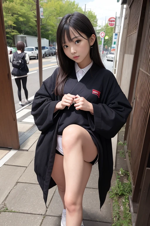 The only 18 year old shrine maiden、NSFW、Super detailed、High resolution、transcendental beauty highest quality、masterpiece、Wear knee socks、Majimix Real、(RAW photo:1.2)、(Photoreal:1.4)、beauty in details、and delicate expression、At a historic old shrine、(The shrine maiden's black uniform is torn.、I can see your nipples:1.5)、Miko black and white costume、(short pigtails、Bangs without gaps:1.u can see me))(squat)、eyelash、sparkling eyes、glossy lips、beautiful and detailed eyes、((beautiful japanese girl))、very detailed expression、highly detailed face、movie lighting、positive、((dynamic pose))、((open stance))、(The front of the shrine maiden's hakama is torn、I can see your pussy:1.8), shrine maiden's black costume、(Accurately represents the shape of the female genitals:1.5), (Detailed depiction of the labia minora, vaginal opening, Detailed depiction of the clitoris:1.5), (Open your legs wide and raise your knees:1.8)、(restrain hands and feet:1.6)、(man's hand touches pussy:1.8)、thin legs、(Open your mouth wide and look at your tongue:1.7)、Panting with sexual pleasure、(Feel the climax of ecstasy:1.6)、Open your mouth wide and scream、shame、Her cheeks flushed slightly、heartbreaking cry