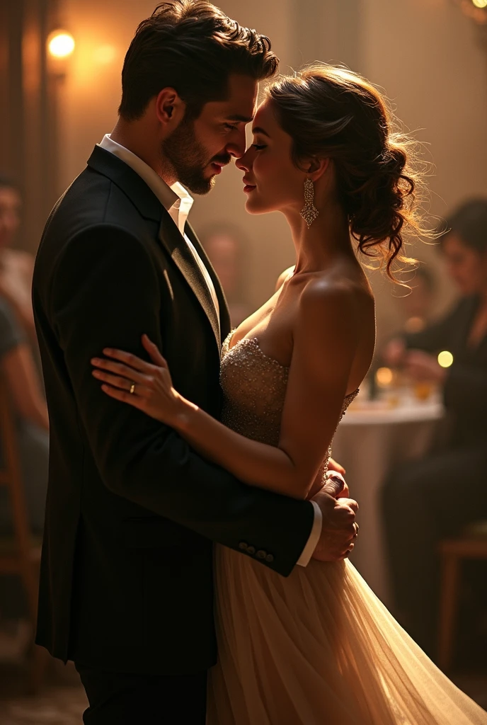 a father and his daughter slow dancing with his hand on her ass while making out