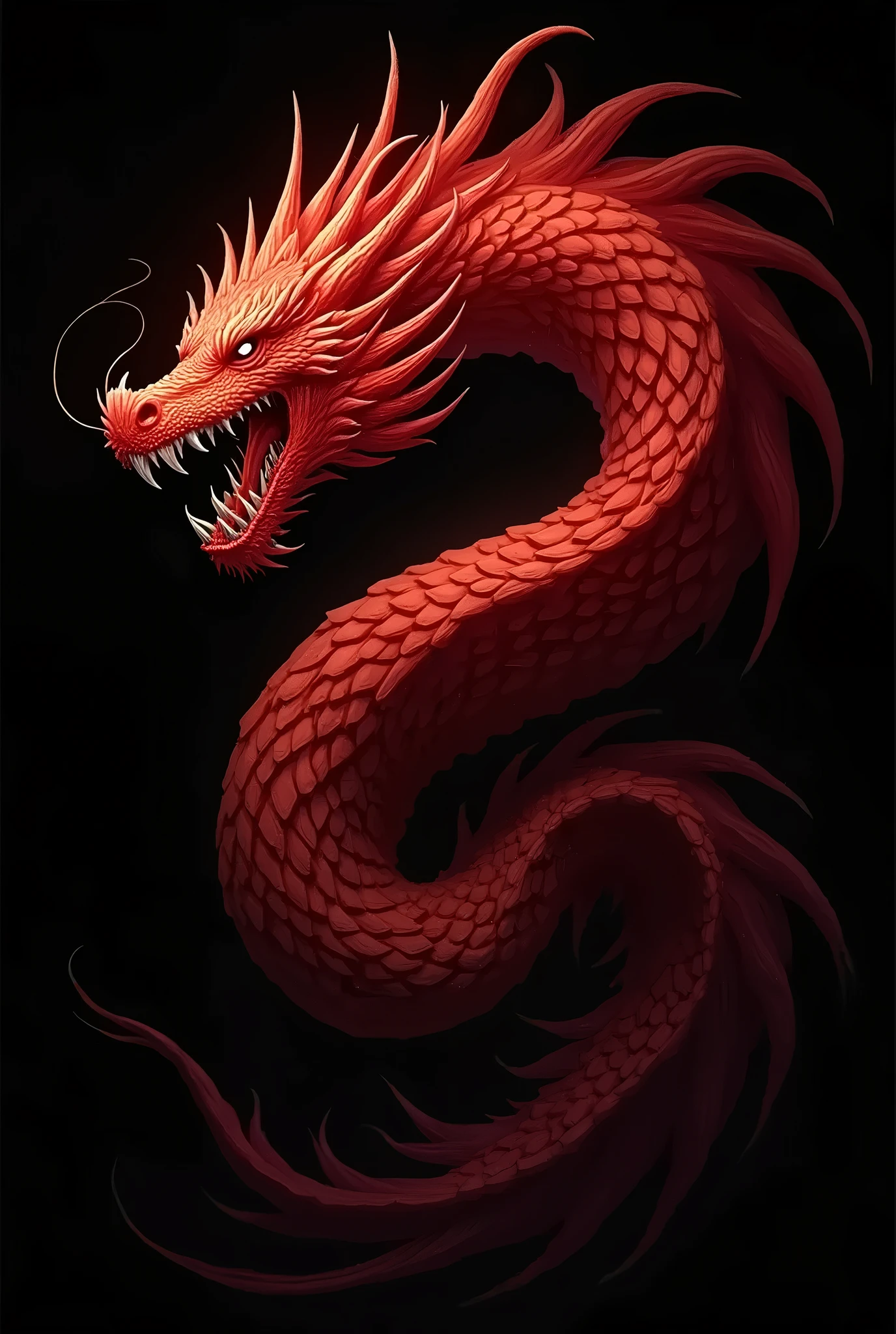 red jujutsu kaisen snake on white background