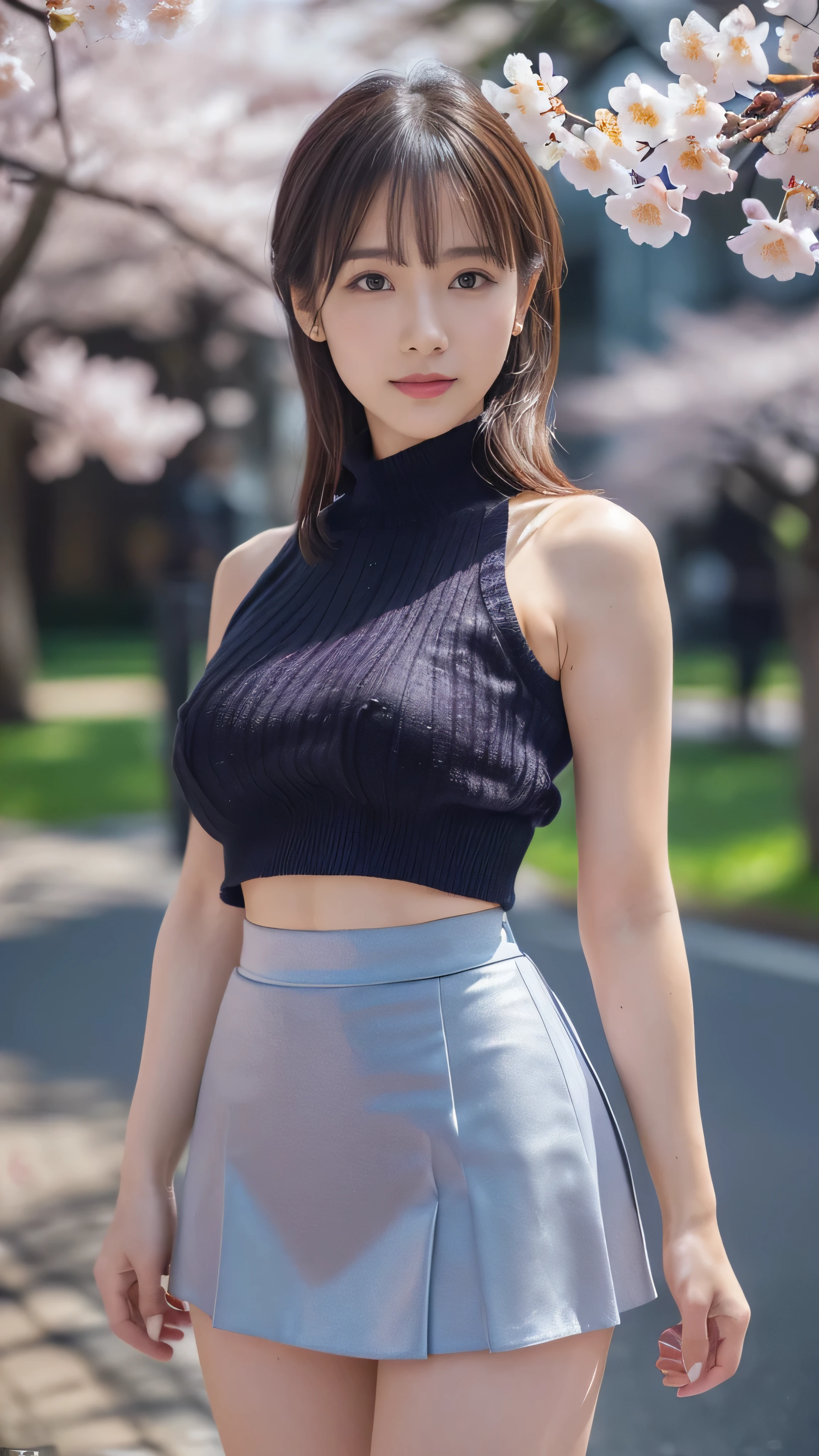 ((masterpiece)), ((Highest quality)), ((Complex)), ((超Realistic)), (Realistic), (Mature Woman), ((There are no classes)), Very detailed, 1 girl, eyelash, double eyelid, (Beautiful Teeth), Grin, Brunette bob hair, Brown eyes, (Lilac long turtleneck), (Red tight mini skirt), ((Thighs)), (stockings), (background: underground), detailed background, Perfect Eyes, Captivating eyes, Looking at the audience