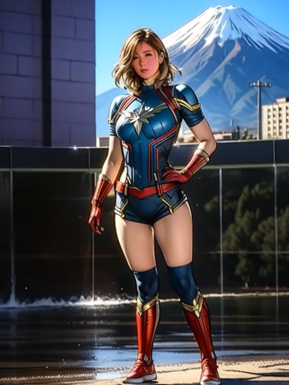 4k highly detailed realistic peggy carter from marvel comics, blonde short undercut bob hairstyle, ((sharp Jawline)), (full body Including Legs), Seduction and fantastic poses