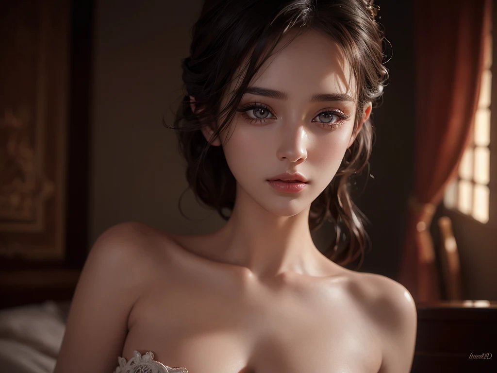 beautiful detailed eyes, beautiful detailed lips, extremely detailed eyes and face, long eyelashes, 1girl, photorealistic, hyperrealistic, 8k, high resolution, best quality, masterpiece, (realistic:1.4), (sensual:1.2), (erotic:1.2), full body, portrait, young woman, 2, (forehead:1.1), elegant, glamorous, studio lighting, cinematic, dramatic lighting, warm colors, cinematic lighting