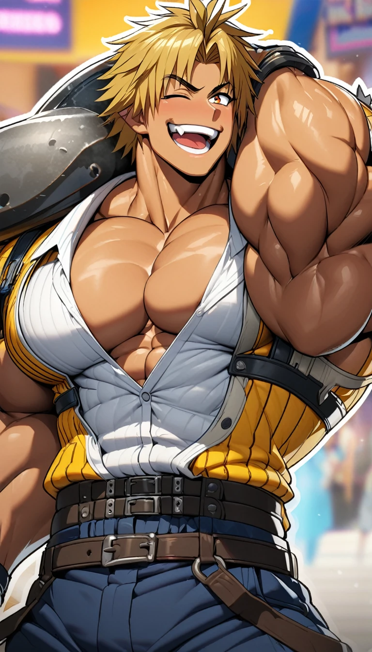 Highest quality,Huge muscles,Full Color,tidus,Massive ,smile wickedly,Open shirt,Shake hard,Devil&#39;s Wings and Tail,Huge erect penis,Rubber Suit,Magic circle tattoo,((Zoom out,Full body photo,Orgy)),Stick your tongue out,The devil enters the body,(((アナルSex,boys, man, anal sex, standing, man hug boy’s knees from back, man hold boy, breasts, nipples, both legs up, Open legs, best quality, very aesthetic, ultra-detailed, best illustration nsfw, sweat, steam, male))),Sex