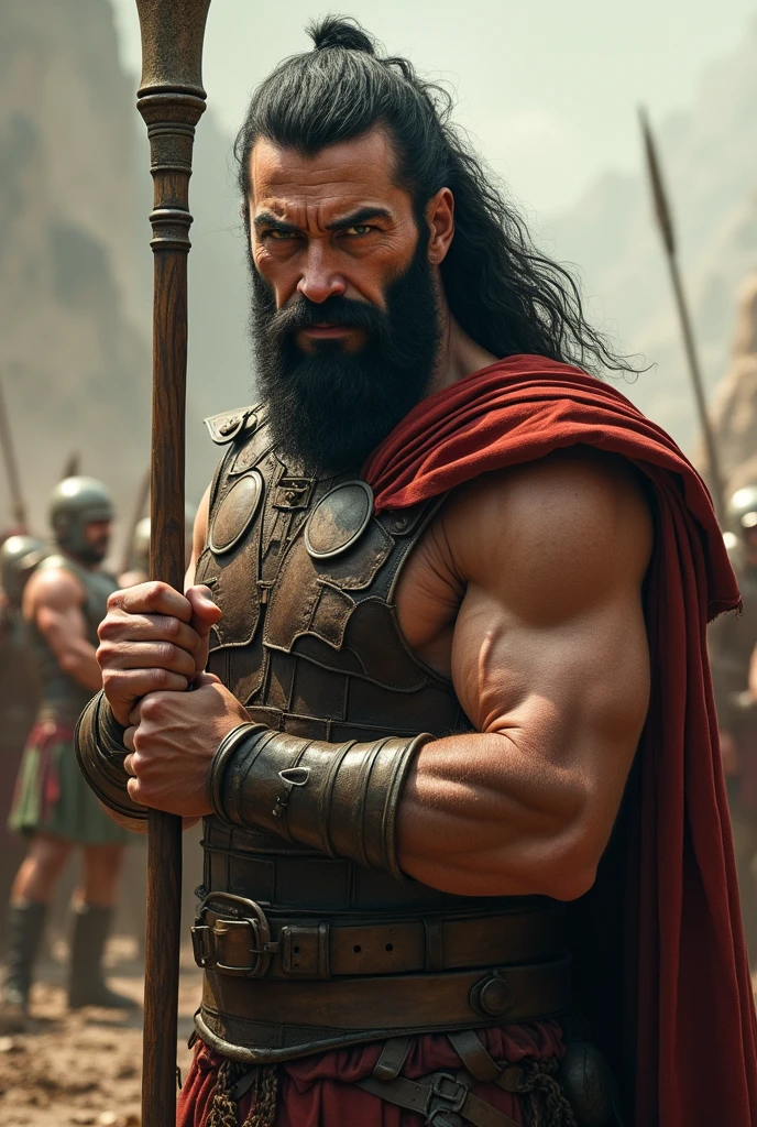 /prompt image (alta resolução, fotorrealismo, melhor qualidade) Samson, Fighting thieves with unarmed hands