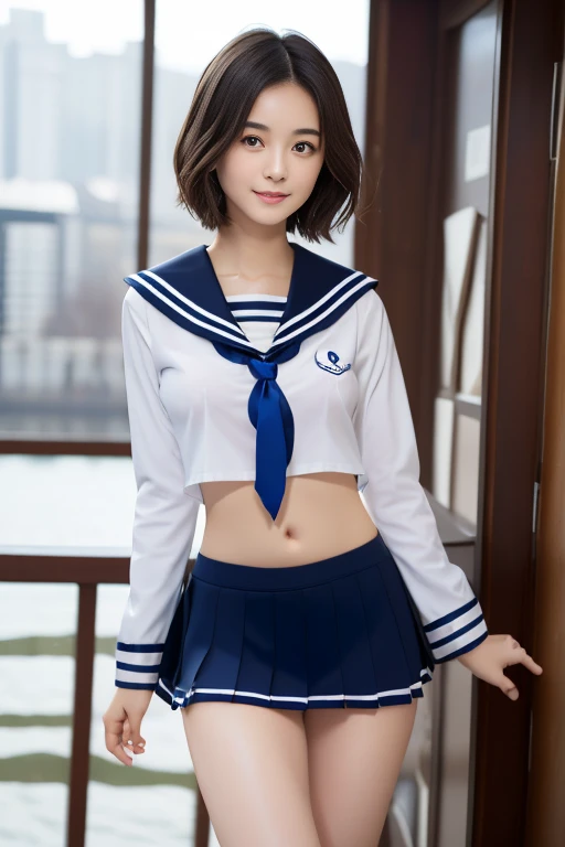 Best Quality,Photo quality,Ultra-high resolution,Professional Lighting,((1 high school girl))、Beautiful actress,Thin face,Healthy Skin,Japanese,,Best Quality,Photo quality,Ultra-high resolution,Professional Lighting,((1. High school girl))、Beautiful actress,Thin face,Healthy Skin,Short Bob Hair、(Sailor suit:1.1),Small breasts,Natural Makeup,belly button,Tightening(Sailor suit:1.1),Small breasts,Natural Makeup,belly button,Tightening