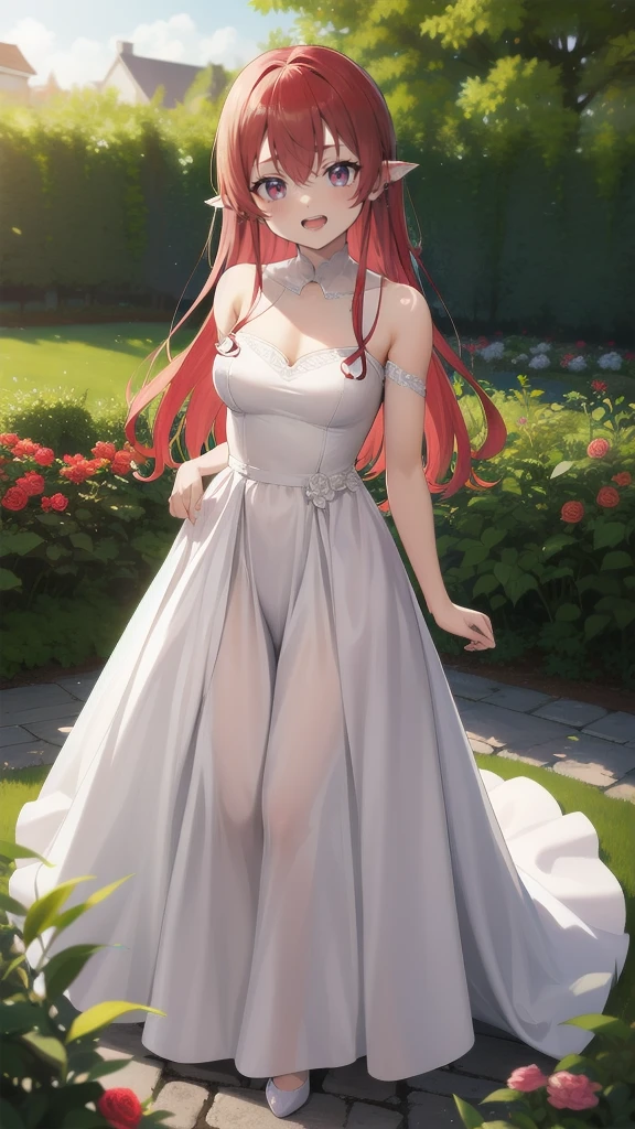 anime - style image of a woman in a white dress with red hair, seductive anime girl, beautiful alluring anime woman, smooth anime cg art, marin kitagawa fanart, render of april, beautiful anime woman, cute anime waifu in a nice dress, fine details. girls frontline, anime visual of a young woman, detailed digital anime art, beautiful alluring anime teen