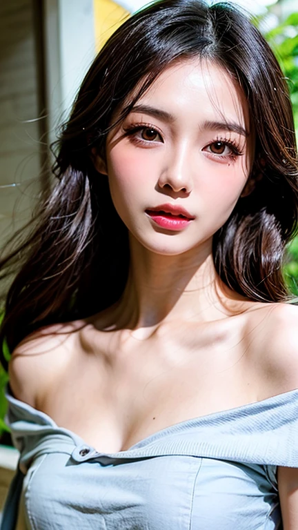 ((Highest image quality、masterpiece、8K、Highest image quality、ultra high resolution、Award-winning work)、(Close-up of a woman's face:1.3)、(close-up of naked face:1.3)、(Precise anatomy:1.1)、(smile looking at me:1.1)、ultra high resolutionで輝く色白の肌、most detailed face、ultra high resolutionの詳細な顔、ultra high resolutionの髪、middle bob hair、(ultra high resolutionの輝く目:1.1)、Beautiful face drawn in every detail、(blurred background:1.1)、very bright and vivid、beautiful japanese actress face、(A fantastic hot spring nestled deep in the mountains:1.1)、(fantastic fog:1.1)、beautifully、bright sunset、epic movie lighting、the most romantic sunset、ultra high resolutionの艶のある唇、Shiny, moisturized skin、lotion