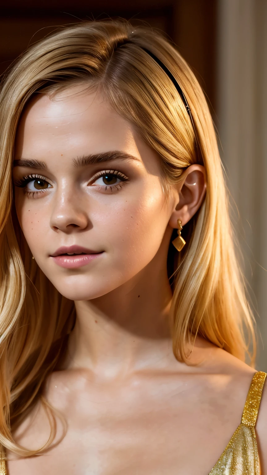 ((( face de Emma Watson:0.9))) a fat woman with very large breasts and a very long necklace, Plata,ivory, ethereal hair, ethereal beauty, heonhwa choe, inspired by jeonseok lee, Tae June Kim, flowing blonde hair, Jaeyeon Nam, porcelain highlighted skin, Sidney Sweeney, gleaming Plata, beautiful portrait image, fair skin curly blonde hair, beautiful young
