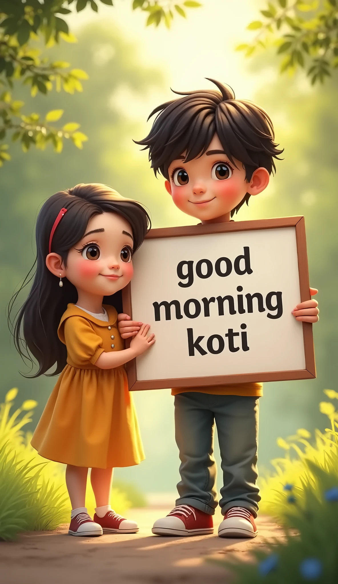 One boy and one girl and thre is a heart in heart written I love you kunti