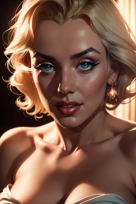 a beautiful woman, marilyn monroe, white dress, sensual, detailed face, detailed eyes, long eyelashes, beautiful lips, cinematic...