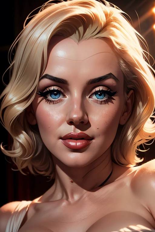 a beautiful woman, Marilyn Monroe, white dress, sensual, detailed face, detailed eyes, long eyelashes, beautiful lips, cinematic lighting, dramatic pose, photorealistic, high quality, 8k, hyperrealistic, intricate details, warm colors, chiaroscuro lighting, dramatic shadows, ethereal, dreamlike