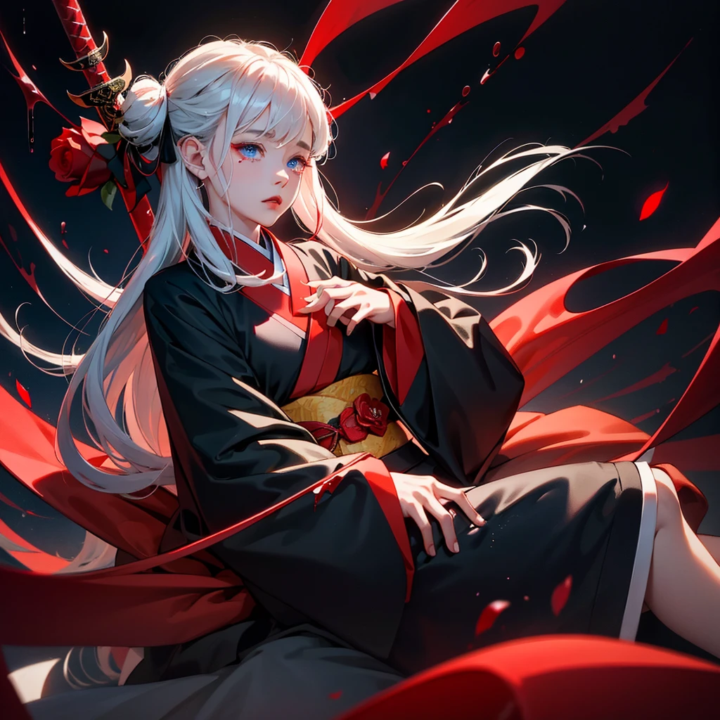 anime girl with long white hair and red and black hair, white haired deity, trending on artstation pixiv, onmyoji portrait, guweiz on pixiv artstation, onmyoji detailed art, clean detailed anime art, guweiz on artstation pixiv, digital art on pixiv, zerochan art, detailed digital anime art, detailed anime art
