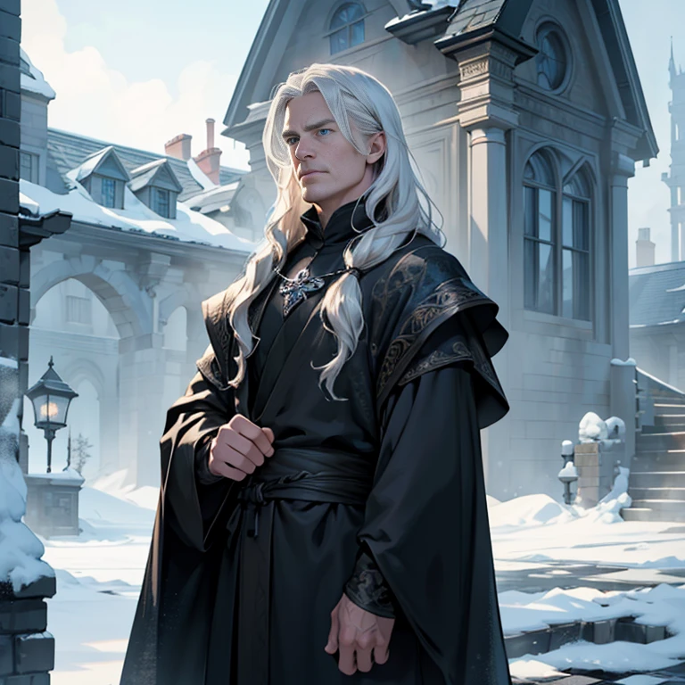 ((Best quality)), ((masterpiece)), ((realistic cartoon)), ((perfect character)):

In this stunning and highly detailed realistic cartoon, we present a male Targaryen house from the series House of the Dragon. The man stands tall, middle-aged man, and powerfully built, He has long-medium silver hair and he has a stern face. He had blue eyes, wore a black wardrobe, a black cloak, and had a strong balanced muscle body.


Every element of this masterpiece is carefully designed to create a sense of realism and immersion. The intricacies of the man's clothing, the mesmerizing effects of the area around him and he was in Winterfell, and the level of detail in his weathered face all contribute to a captivating visual experience. This artwork is presented in stunning UHD resolution, allowing you to appreciate every nuance and intricacy in breathtaking detail.

Eye level, scenic, masterpiece.