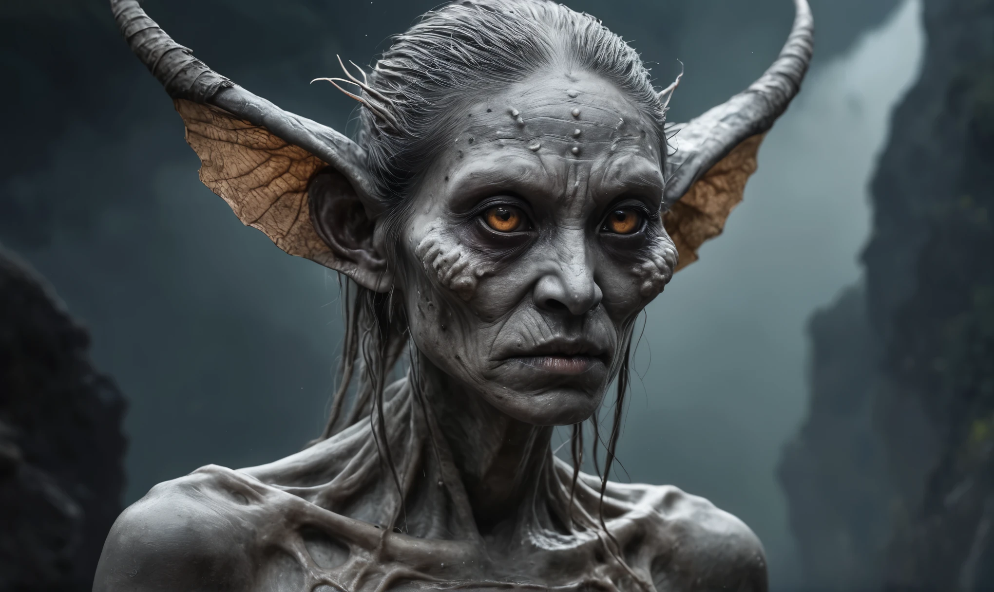 full body length shot,beggar graphite Manganite sparas, wants eat,survival in criminal city of future,Cinematic,soft colors, Technicolor,natural skin textures, hyper realism, hyper detailed,Extremely detailed,High contrast,Masterpiece,Realistic,Ultra Detailed, intricate details,realistic humid leather,extremly intricate,Epic Realistic, cinematic style,irina yermolova,high contrast,hdr,extremely detailed, [deep night landscape],masterpiece,intricate details,faded,eyes extremely detailed, high detailed eyes,16k resolution,RAW,retina, Nikon Z9,China,Songbird,orc,Li River in Guangxi Zhuang of China,tkt style, Pisces, pointed ears，perfect, ginger，transition between two art styles, Ink painting to photorealism, Double contact, X-ray, Creative, vivid light, masterpiece, fantasy, Abstract, Surrealism, super detailed, high resolution, stop:35,(((creature with a spectral and ghostly appearance)). Her skin is pale, almost translucent. His eyes shine with a bluish glow, he wears dark, torn clothes that float around him, as if permeated by an aura of mourning. Its appearance is complemented by details such as chains, symbols of mourning and gothic elements, further emphasizing its dark air. is portrayed as a haunted and tormented entity,{creature}
