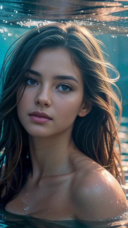 the art of Vasylko, dreamy, ( with beautiful detailed eyes. The depth of field in the photo was perfect., and the lens flares added a nice touch. The finely detailed features of her face really stood out., and the rating for this photo was definitely more than 10. In the background, there was a beautiful ocean with crystal clear water and drops of water on the surface. This was an amazing photo, which really conveyed the beauty of the girl and the water..)