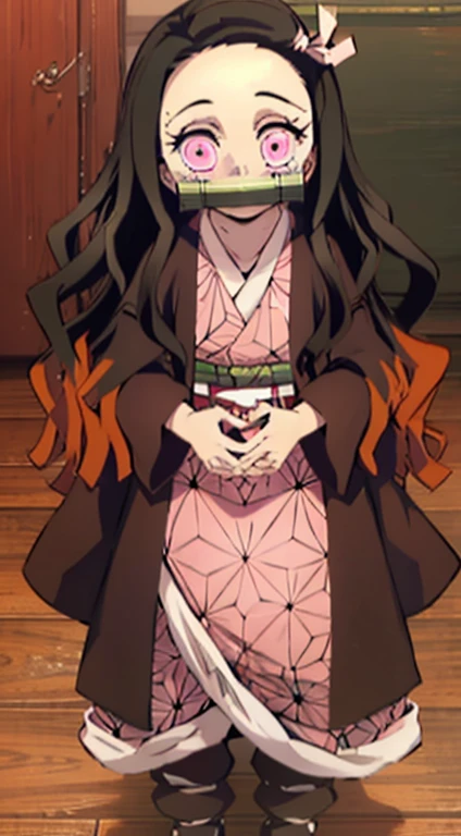 rialistic photo、Real Images、Top image quality、masterpiece, (Pink kimono), seductived faced, Kamado nezuko with horns、Demon Kamado Nezuko、I'm sucking in my mouth、Adult charm of Kamado Nezuko、The hem is disheveled, revealing white panties.、A sexy、crotch open、blanche、good lighting, beautiful thigh、adult appeal、Adults、Big、cleavage,half of the chest is visible.、 finely detail, masterpiece,I can see my panties、 radiant eyes, 1girl in, A dark-haired, SUCK, Kamado Nezuko, wisteria background, masterpiece, top-quality, POV,,