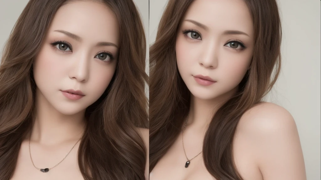 Tabletop、Close-up shot of face、(8k、RAW Photos、Best Quality、masterpiece: 1.2)、Gothic Makeup:1.4、Beautiful big brown eyes、Glowing White Skin、A very cute and very beautiful young woman、((Big Breasts:1.2))、Sexy bodysuits、Gorgeous necklace、Blurred black background:1.5、Photo Studio、Cinema Lighting、Professional Photographer