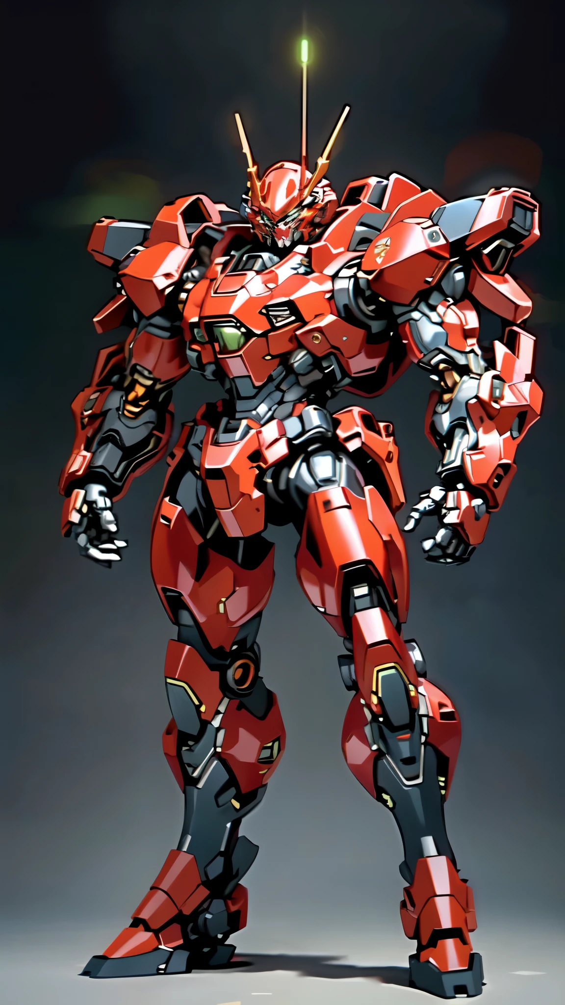 (masterpiece:1.5, best quality:1.5, extremely delicate:1.5), (male:1.5), humanoid Mecha, fully enclosed shoulder guards, matching arm and leg guards, full body, full armor, the design balances heavy with agility, (the color scheme is primarily White with Black and Red accents, the concept Inspired by Robot Anime, ROBOTANIMESTYLE), organic biotech armor, standing, floating high above the futuristic sci-fi city, exquisite and mature art style, (aura effect, glowing eyes, the armor glows), metallic, dramatic, high definition, highres, ultra-detailed, ultra-fine painting, professional, perfect body proportions, anatomically correct, symmetrical face, extremely detailed eyes and face, high quality eyes, creativity, RAW photo, UHD, 32k, Natural light, cinematic lighting, masterpiece-anatomy-perfect