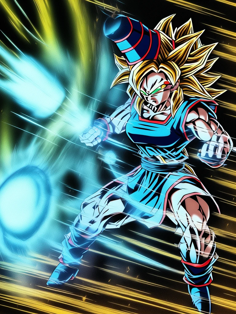 
dbz style, (extremely detailed CG unity 4k wallpaper),(masterpiece),(ultra quality),(ultra-detailed),(best illustration),(best shadow),(absurdres),masterpiece, best quality, cinematic light, 1girl, angry, dark magician girl, blonde hair, blue headwear, blue footwear, duel monster, hat, hexagram, long hair, looking at viewer, magic, magic circle, glow, glowing, glowing particles, sparks, saiyan's aura, wizard hat, yu-gi-oh!, dynamic pose, serious 