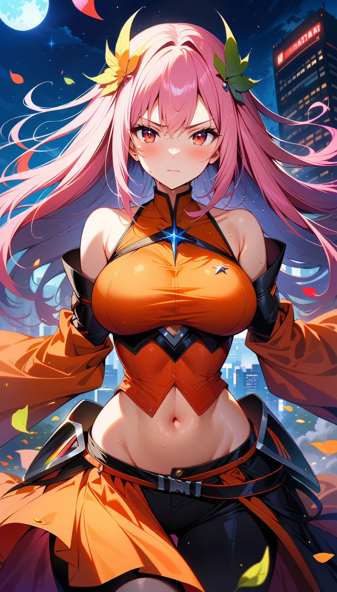 highly detailed background, masterpiece, highest quality, 1 girl, alone, ((masterpiece, highest quality)),best aesthetics, zero two (darling in the franxx), darling in the franxx, bangs, Wedgie pussy, blush, covered navel, eye shadow, green eyes, hair behind head, put your hand on your waist, horn, smile, long hair, looking at the viewer, compensate, medium breasts, pilot suit, Red suit, pink hair, red eye shadow, SF, Perfect for your skin, 