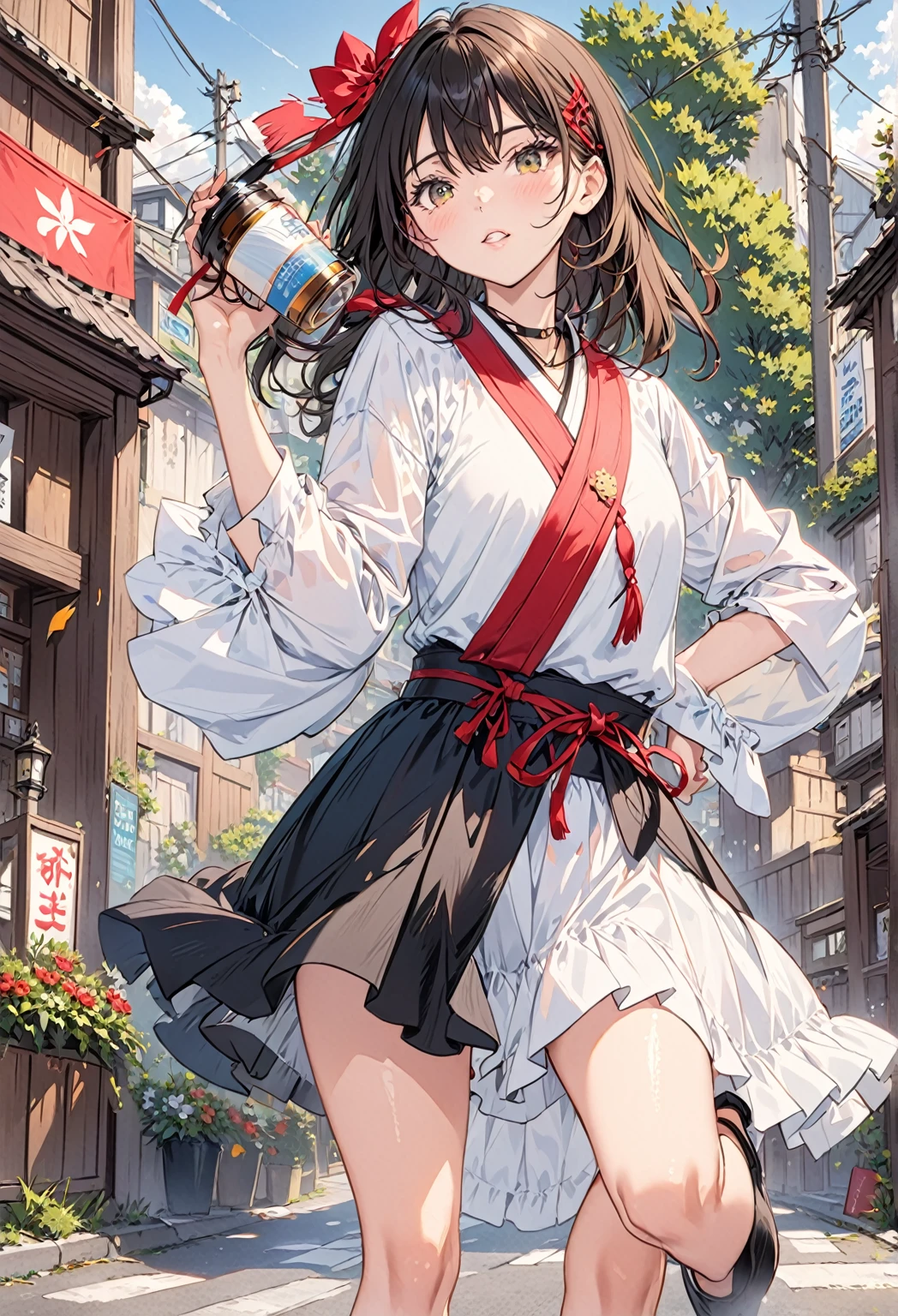 tmasterpiece，best qualtiy，Girls from the Republic of China，Short hair，brown haired，She wears a three-point bikini，Rabbit ears，tits out