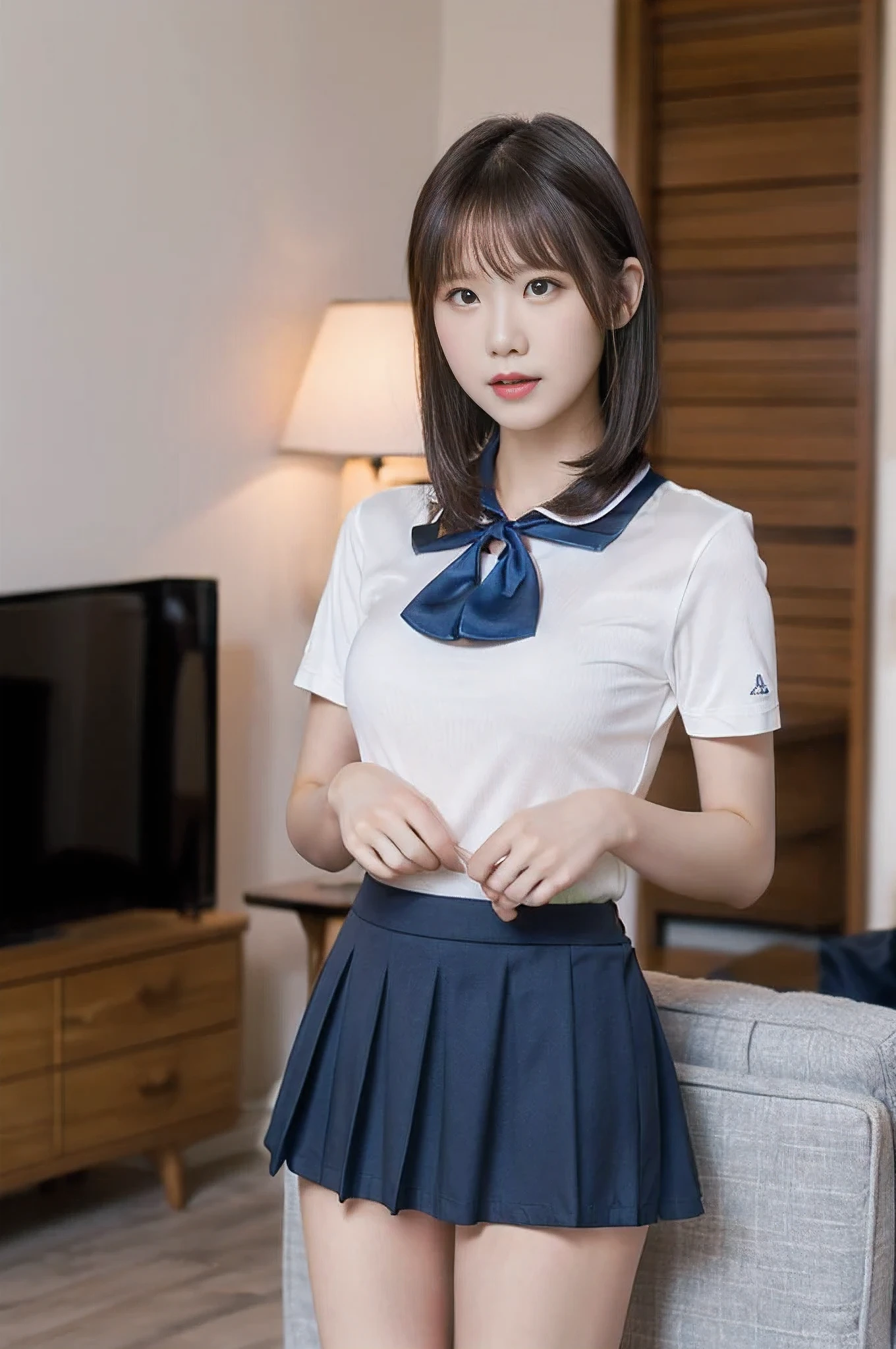Change into white panties、