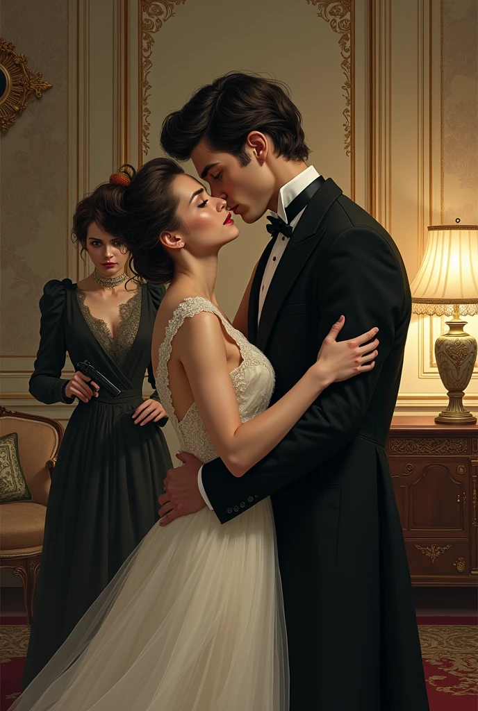 book cover, woman in love with two different men