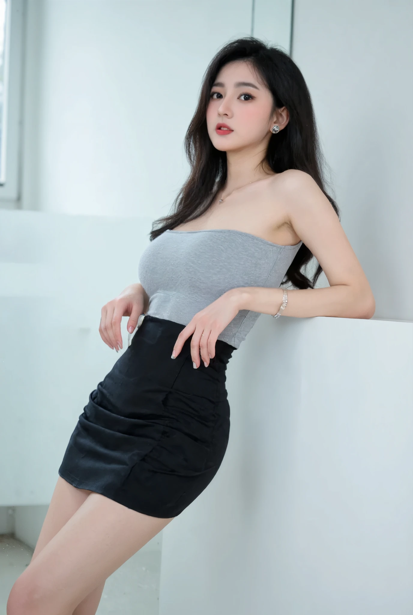 Sexy Asian beauty hip skirt 4K ultra-clear photography quality movie level