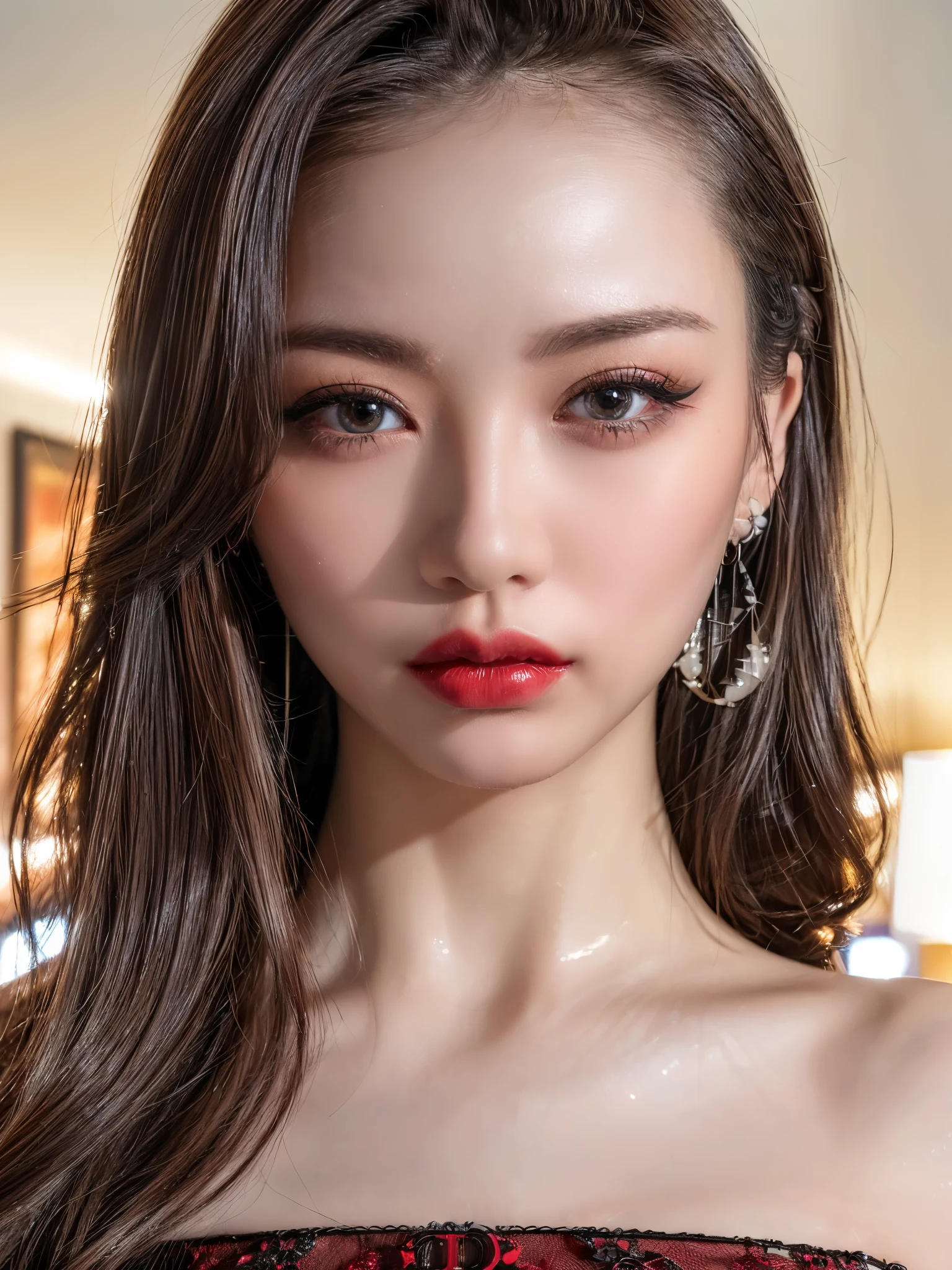 (UHigh resolution, retina, masterpiece, Accurate, Anatomically correct, Textured skin, Super Detail, Attention to detail, high quality, 最high quality, High resolution, 1080P, High resolution, 4K, 8k, 16k), (美しいAttention to detail目, Beautiful lip detail, Highly detailed eyes and face), Soft lighting, Physically Based Rendering, Vibrant colors,(((最high quality,masterpiece, 高精細CG8kイラスト, Graffiti art, Center Configuration, wall, Highly detailed face and eyes,masterpiece, 最high quality, Alone, One girl, Glowing Skin, Earrings,Bright lighting, Bright red lips,Splendid, Whimsical details,  Fascinating,Dior micro bikini, Shallow depth of field, Contrasting, Professional Model,Detailed eyes,Symmetrical eyes))), (Glowing Skin), (Urzan-6500:0.33)、Outdoor、(((whole body,Glossy thighs))),Mature Woman,Going out