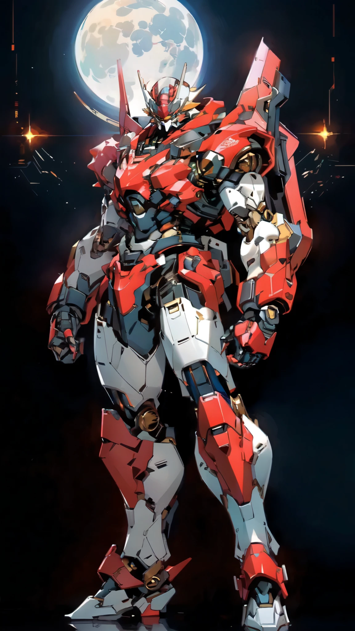 (masterpiece:1.5, best quality:1.5, extremely delicate:1.5), (male:1.5), humanoid Mecha, fully enclosed shoulder guards, matching arm and leg guards, full body, full armor, the design balances heavy with agility, (the color scheme is primarily White with Red and Blue accents, the concept Inspired by Mazinger Z, SRS), organic biotech armor, standing, floating high above the futuristic sci-fi city, exquisite and mature art style, (aura effect, glowing eyes, the armor glows), metallic, dramatic, high definition, highres, ultra-detailed, ultra-fine painting, professional, perfect body proportions, anatomically correct, symmetrical face, extremely detailed eyes and face, high quality eyes, creativity, RAW photo, UHD, 32k, Natural light, cinematic lighting, masterpiece-anatomy-perfect