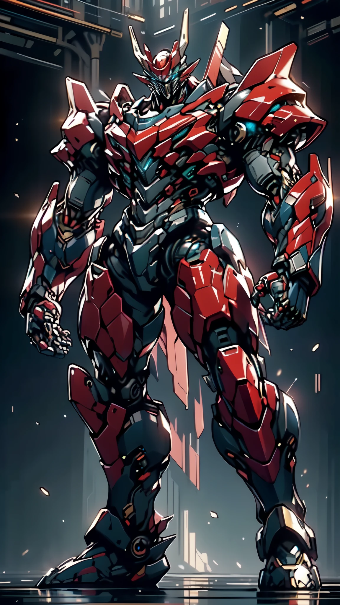(masterpiece:1.5, best quality:1.5, extremely delicate:1.5), (male:1.5), humanoid Mecha, fully enclosed shoulder guards, matching arm and leg guards, full body, full armor, the design balances heavy with agility, (the color scheme is primarily White with Red and Blue accents, the concept Inspired by Mazinger Z, SRS), organic biotech armor, standing, floating high above the futuristic sci-fi city, exquisite and mature art style, (aura effect, glowing eyes, the armor glows), metallic, dramatic, high definition, highres, ultra-detailed, ultra-fine painting, professional, perfect body proportions, anatomically correct, symmetrical face, extremely detailed eyes and face, high quality eyes, creativity, RAW photo, UHD, 32k, Natural light, cinematic lighting, masterpiece-anatomy-perfect