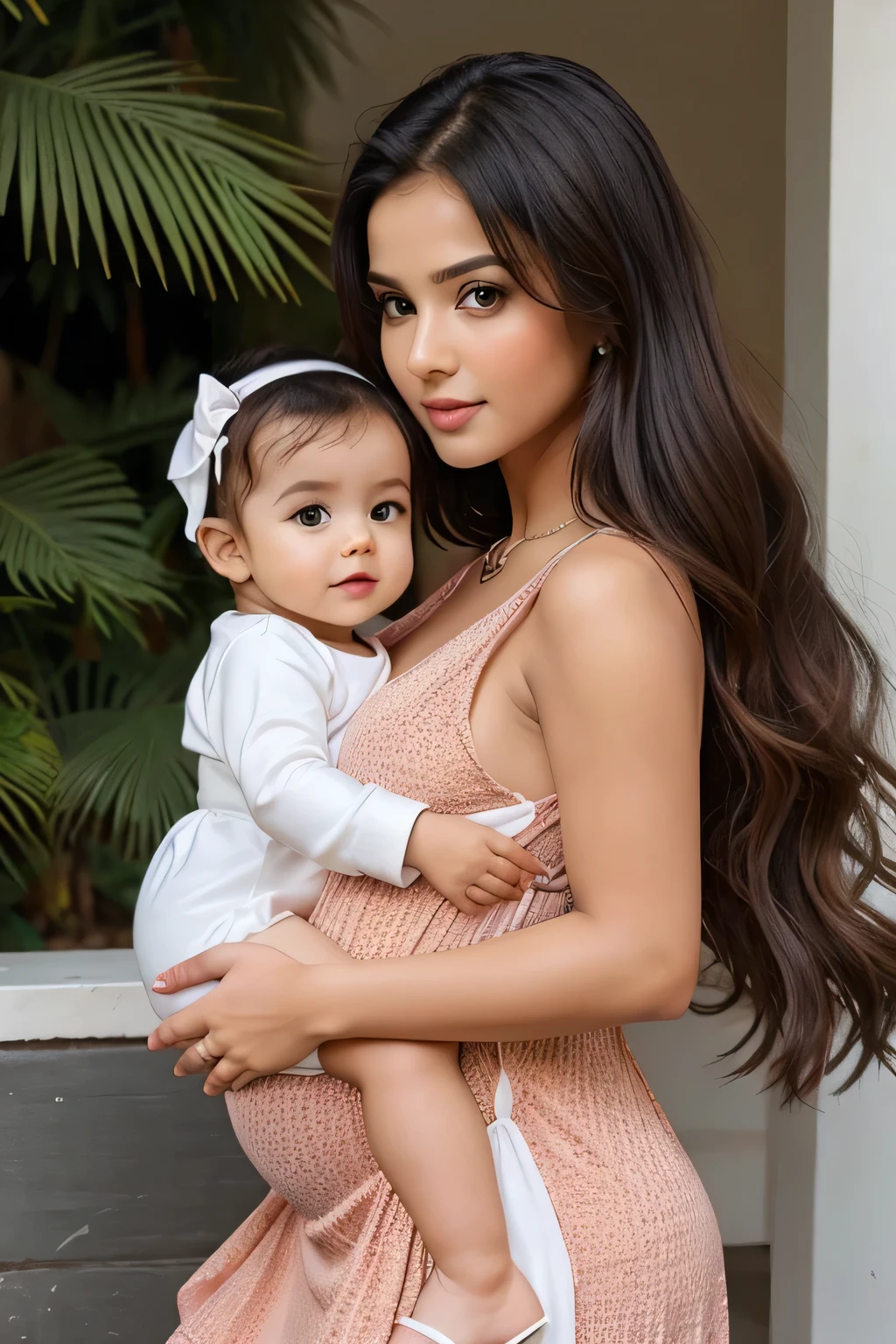 8 years cute little hot girl with his cute little baby with stylish colour full hot bikini romantic
full mood cute pic