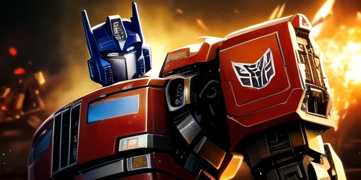 highly detailed illustration of Optimus Prime, a robot with a powerful gun, intricate mechanical design, glowing blue energy, dynamic pose, intense battle scene, cinematic lighting, gritty and realistic texture, 8k, photorealistic, masterpiece