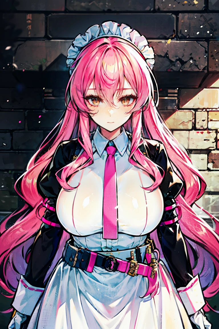 masterpiece、best、super precision、illustratio、portlate、女の子1人、A pink-haired、Pink eyes、The long-haired、Twin-tailed、student clothes、huge smile、Kamimei、Troubled eyebrows、Aphrodisiacious expression