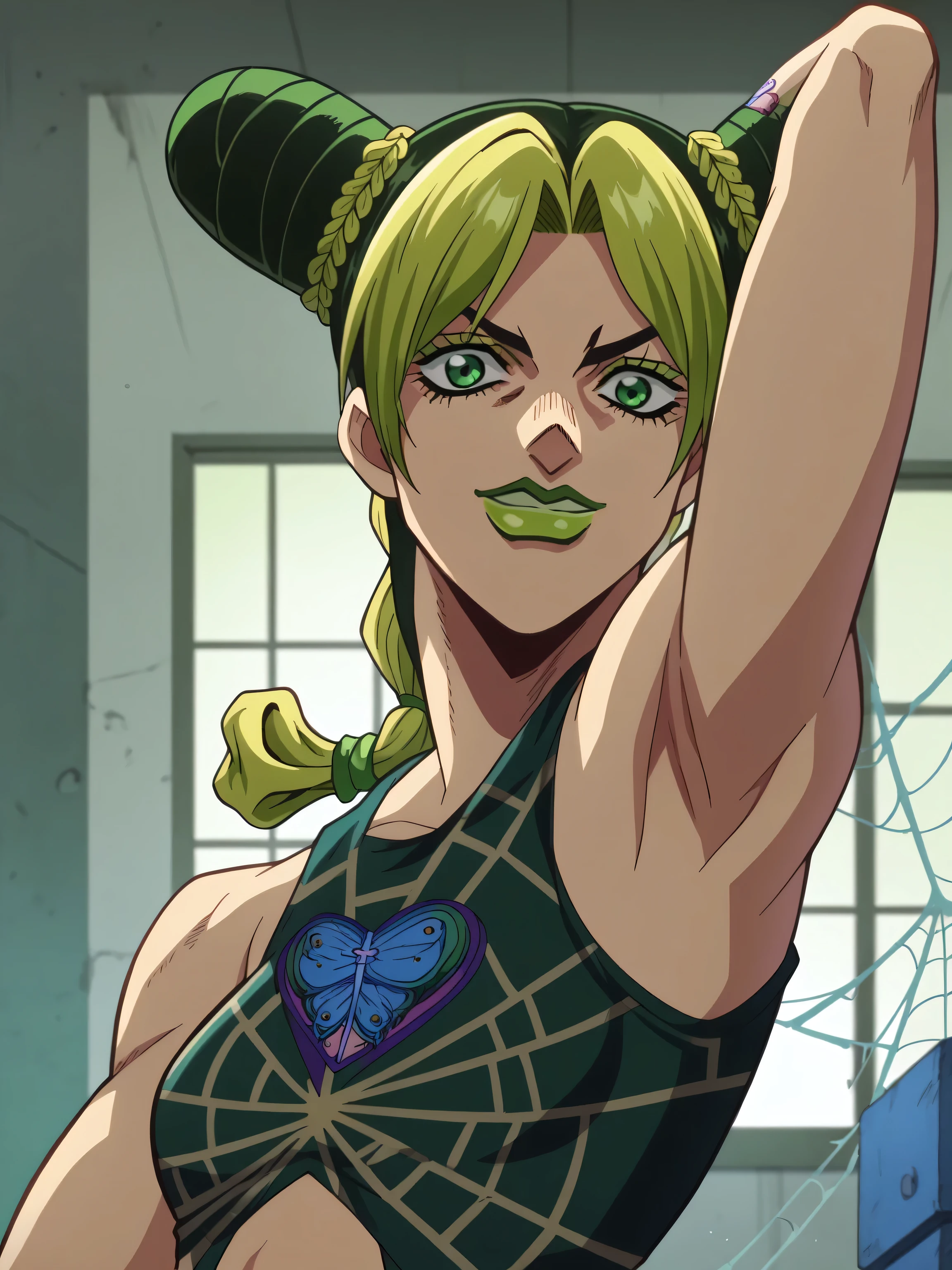 Jolyne Kujo (JoJo's Bizarre Adventure) e Nami (One Piece) se abraçando 