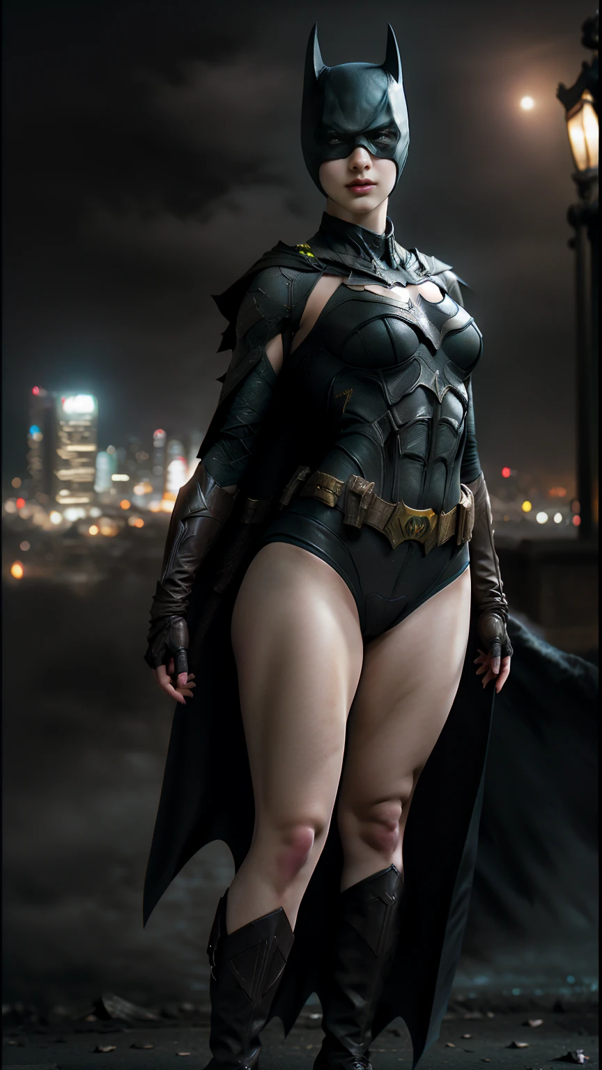 ((masterpiece, highest quality, High resolution, Realistic, to be born, 8k wallpaper)), (Huge and stunning goddess shot,Look forward, Very hot and sexy, Amazing beauty, Perfect balance, Beautiful body, Slim body beauty: 1.4), 夜の街のスカイラインを見下ろす屋上に立つBatman, Gotham city background, nighttime in Gotham city, Gotham city, 映画Batmanから, Gotham city double exposure, Gotham city style, Batmanのフィルムスチル, metropolis filmic Gotham city, サイバーパンクBatman, Batman映画の静止画, Batman映画ではスチルシネマティック, Gotham setting, Batman, Gotham,