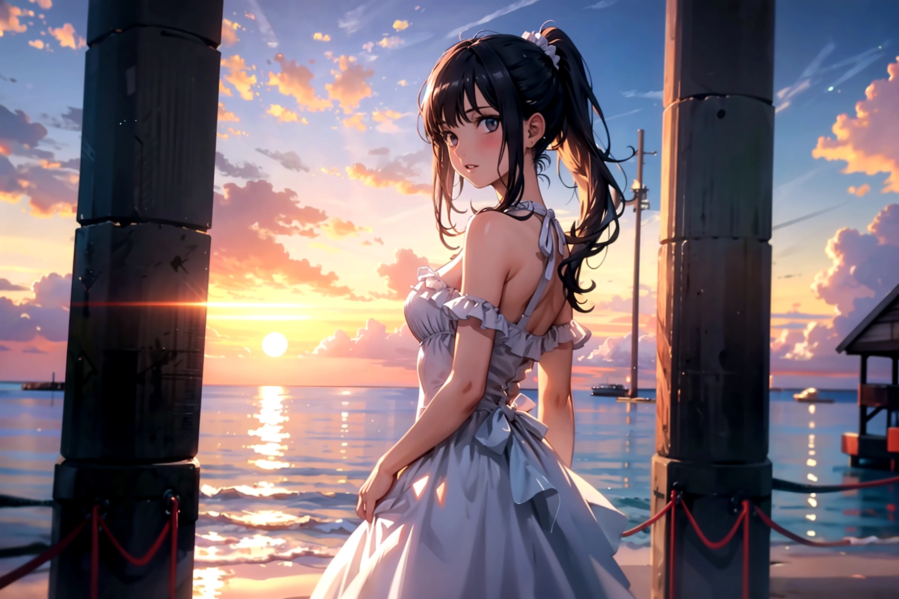 masterpiece, Highest quality, Illustration of the novel, High resolution, 18+ Adult content, Sensual, Intimate, Emotional, Passionate, romantic, sweet, Adorable, Innocent, Pure, charmな, charmな, charm, mysterious, charmな, charmな, Immersive, charmな, dream-like, Surreal, Imaginative, Whimsical, Artistic, Avant-garde, timeless, elegant, Sophisticated, chic, Sophisticated, Personality, original, charmな,((Evening Dress,evening dress,Evening Dresses:1.3))、Upper Body、(a bit)