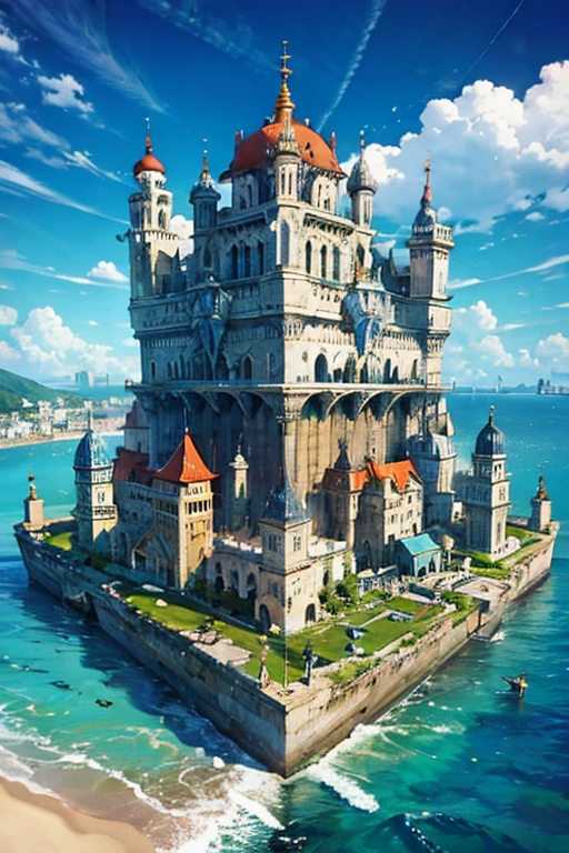 A floating city on the sea