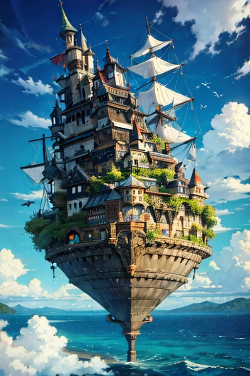 A floating city on the sea