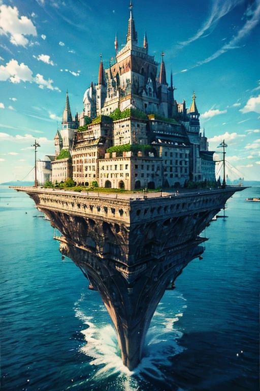 A floating city on the sea