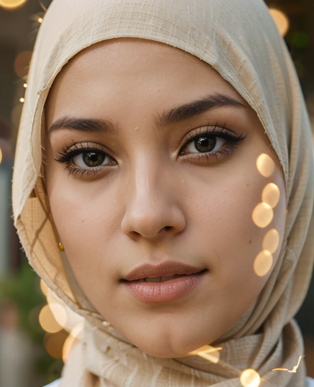 close-up portrait of a beautiful woman in hijab, topless, nipples, pressing her breast to window,  reeds, (backlight), realistic, masterpiece, high quality, lens reflection, shadow, flower, [[chromatic aberration]], by Jeremy Lipking, by Antonio J. Manzanedo, digital painting,