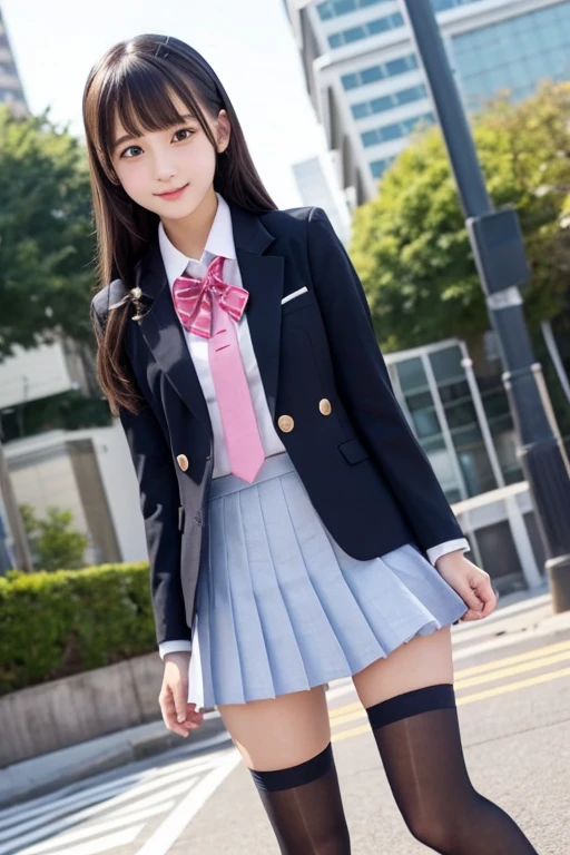 cute、high school girl、Idol、uniform、blazer、mini skirt、See-through、Fluttering in the wind、sit