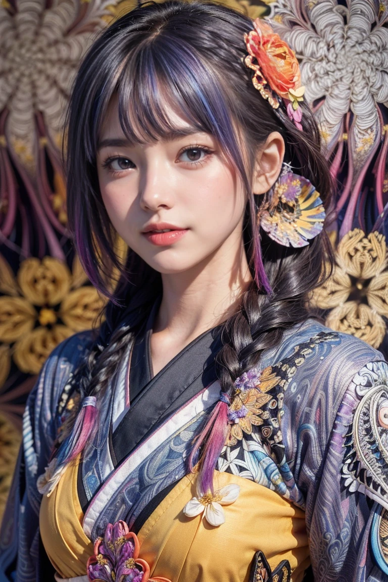 Ethnic Tattoos、woman、High resolution, National costume、One girl, Golden Eyes, Colorful Accessories、Black Hair、