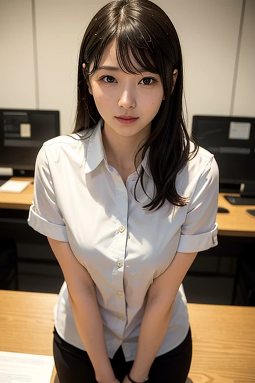 (best quality:1.6), highres, 1girl, (small head:1.3), large breasts, korean girl, random pose, random view