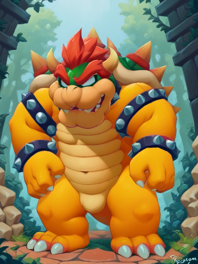 Bowser, masterpiece, best quality, standing