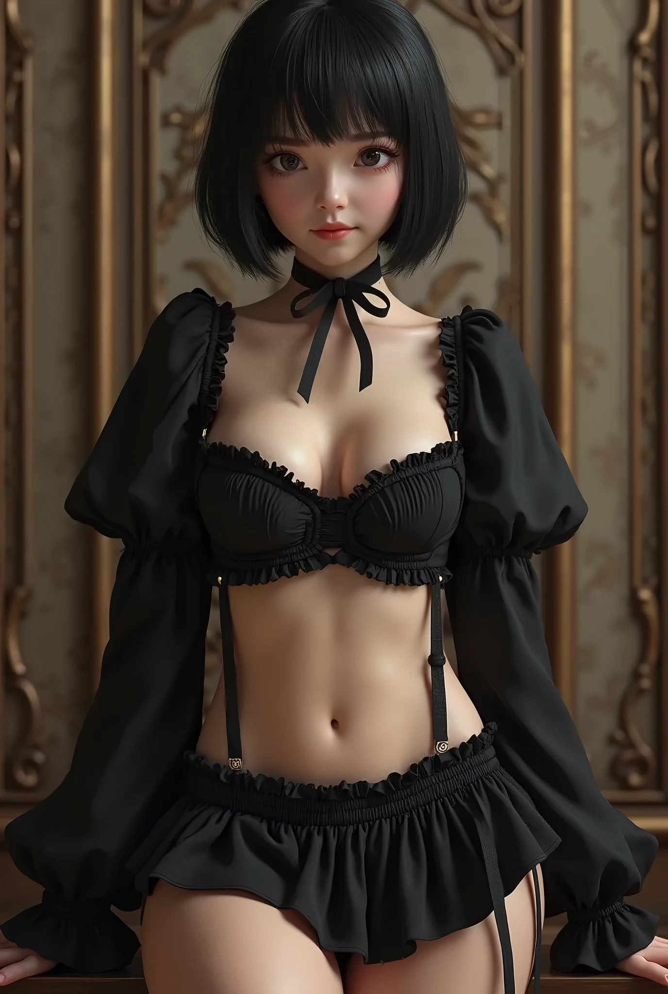 (SFW:2), photorealistic, realistic photo, 8k, ((highest quality)), ((masterpiece)), (extremely detailed), kukolnydom, doll, (mature woman:1.6), solo, ((cowboy shot, standing)), skinny, slim, slender, thin body, parted lips, green eyes, brown hair, (plastic skin, looking at another, glass eyes, gradient eyes, shining eyes, detailed eyes:1.3)