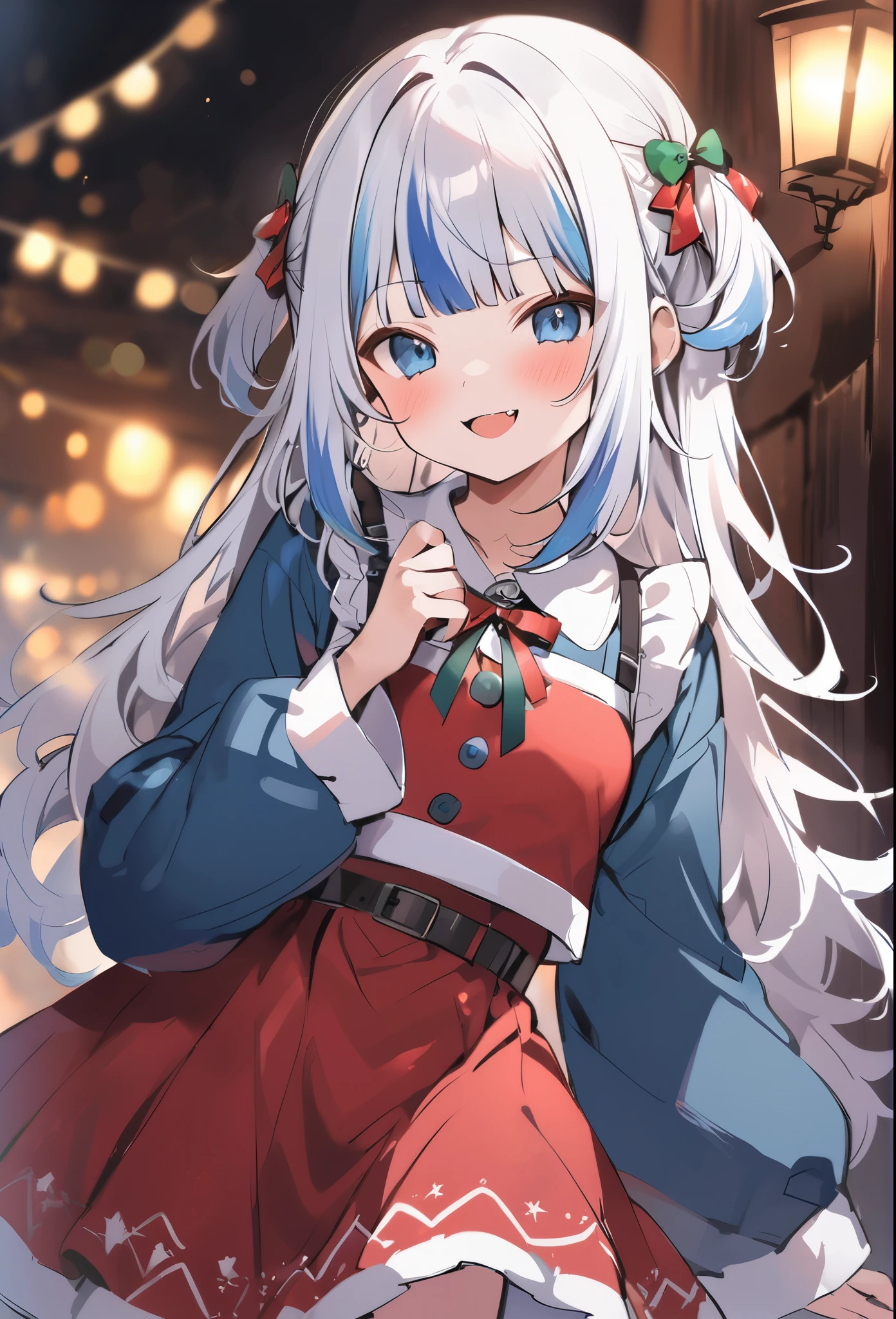 gawr gura from hololive but christmas themed and in a christmas outfit, Gawr Gura