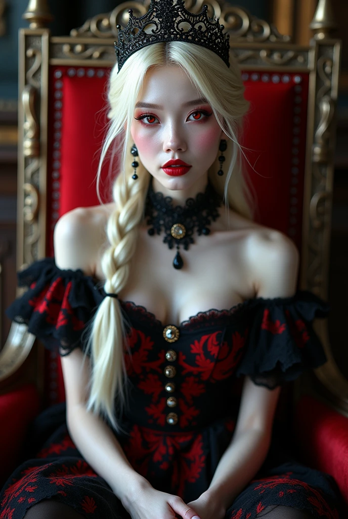 (((photorealistic:1.4))), ultra realistic, pores, (((masterpiece))),high quality, ultra details, realistic white skin beautiful face pretty korean idol girl showing very long sharp black shiny fingernails, model, very pretty, vein on hands, wearing sexy bloody outfit, ring on fingers, long yellow hair, long earrings, big necklace, sitting next to tired expression of realistic ugly old man tied up on the bed with throat ripped, show organs, no hands and legs, rope on the neck, scratch mark, blood splatter everywhere, no hands and legs, extreme gore, looking at camera, night, luxury room with torture device on the table, high key, bright, vagina smothering, people arround