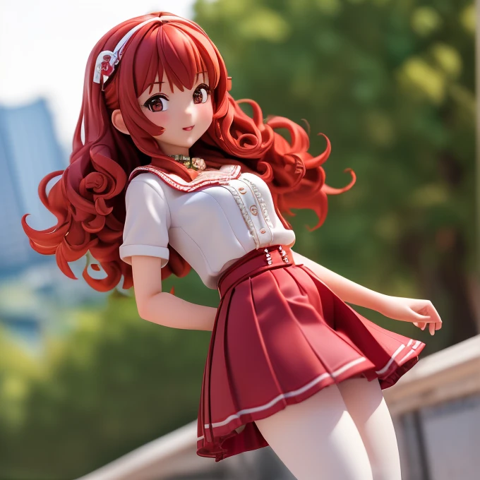 ​masterpiece, top-quality, hight resolution, Colossal tits, Long-sleeved sailor suit、a short skirt,Sheer white pantyhose,female students、Nasty laughter、Provocative smile、Full body like、dim bedroom、Flip up your skirt and show off your panties、Wear bright red panties over pantyhose、open one's legs、The crotch is wet with love juice、covered in cum