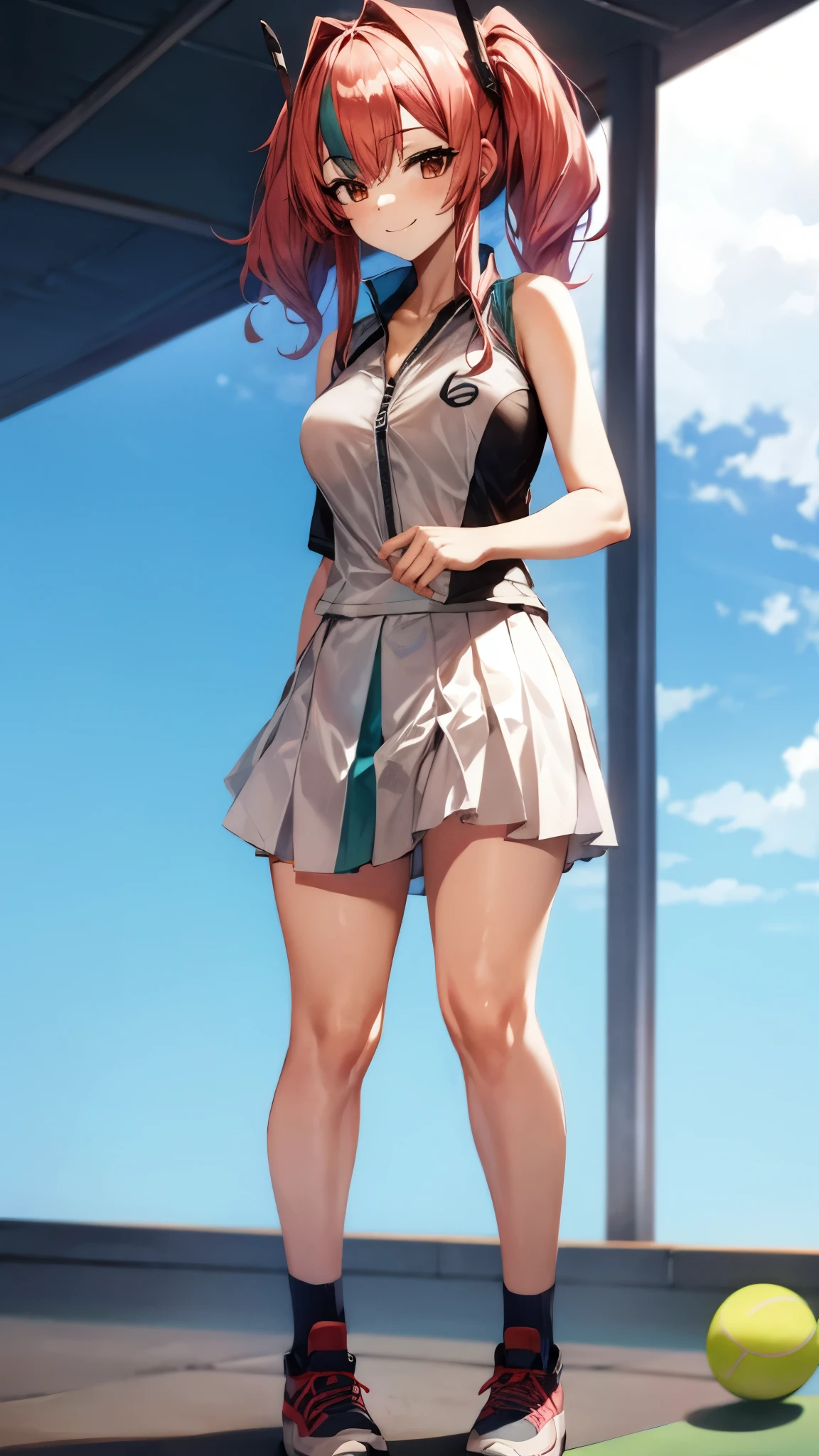 （（super high quality,Ultra-high resolution,16k,super masterpiece,Ultra HD ,Detailed shading,））Azur Lane,Bremerton,tennis Uniform,smile,